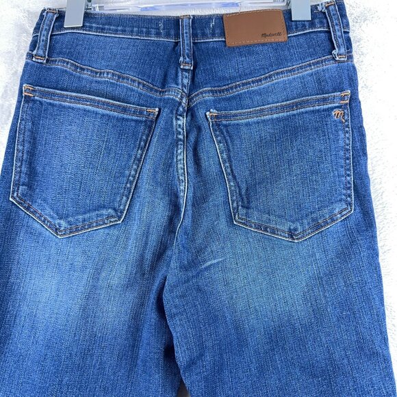 Madewell 10" High-Rise Roadtripper Jeans Raw-Hem Womens Waterford Wash Size W26 - Picture 4 of 12